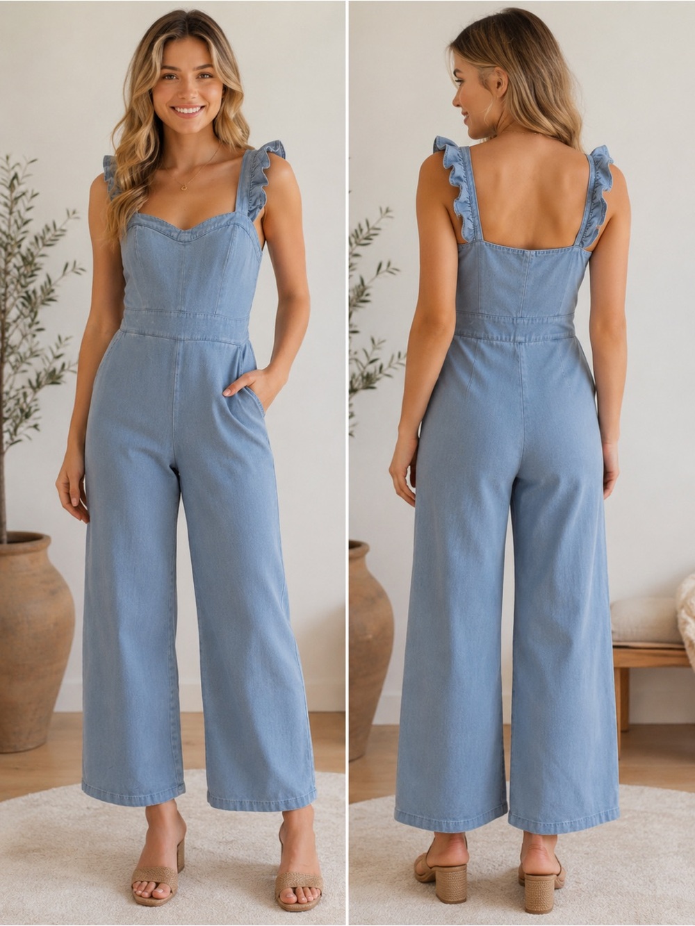 BalticBorn Madison Denim Jumpsuit Light Blue Size S